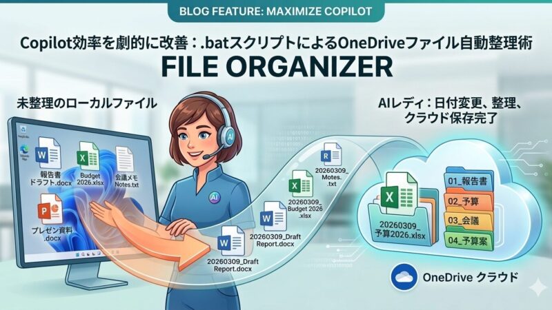 Copilotが迷わない！ファイル名自動リネーム＆OneDrive保存の完全ガイド【自動化バッチ公開】 