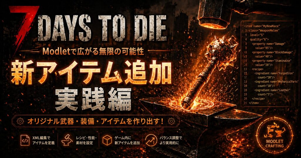 新アイテムをゲームに追加するModletの作り方【7DTD v2.x 実践編】