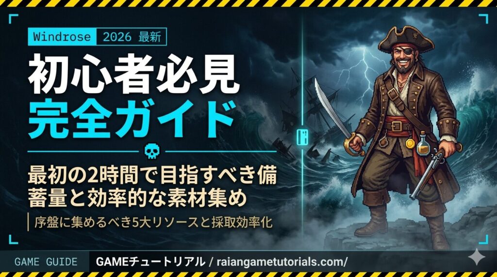 【Windrose】最初の2時間で目指すべき備蓄量と効率的な素材集め